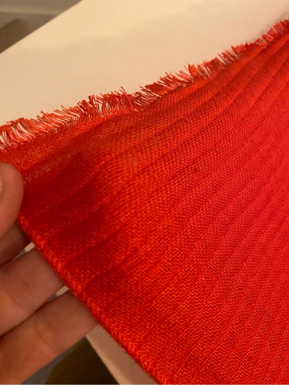 ZARA Accessories Oversized Red Textured Lightweight Scarf Wrap - Picture 3 of 11